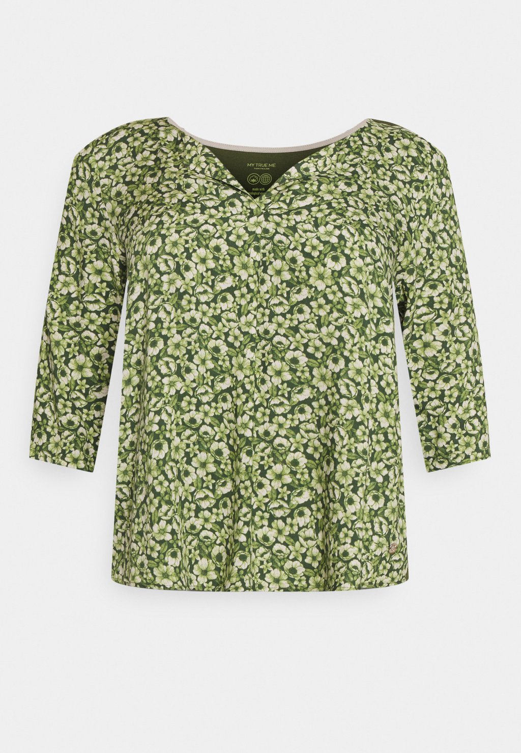 Блузка Tom Tailor, зеленый блузка tom tailor с короткими рукавами зеленый мультиколор