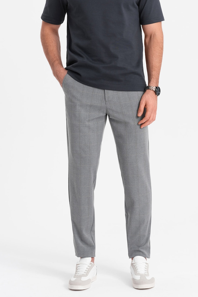 Клетчатые брюки с боковыми карманами Ombre, серый