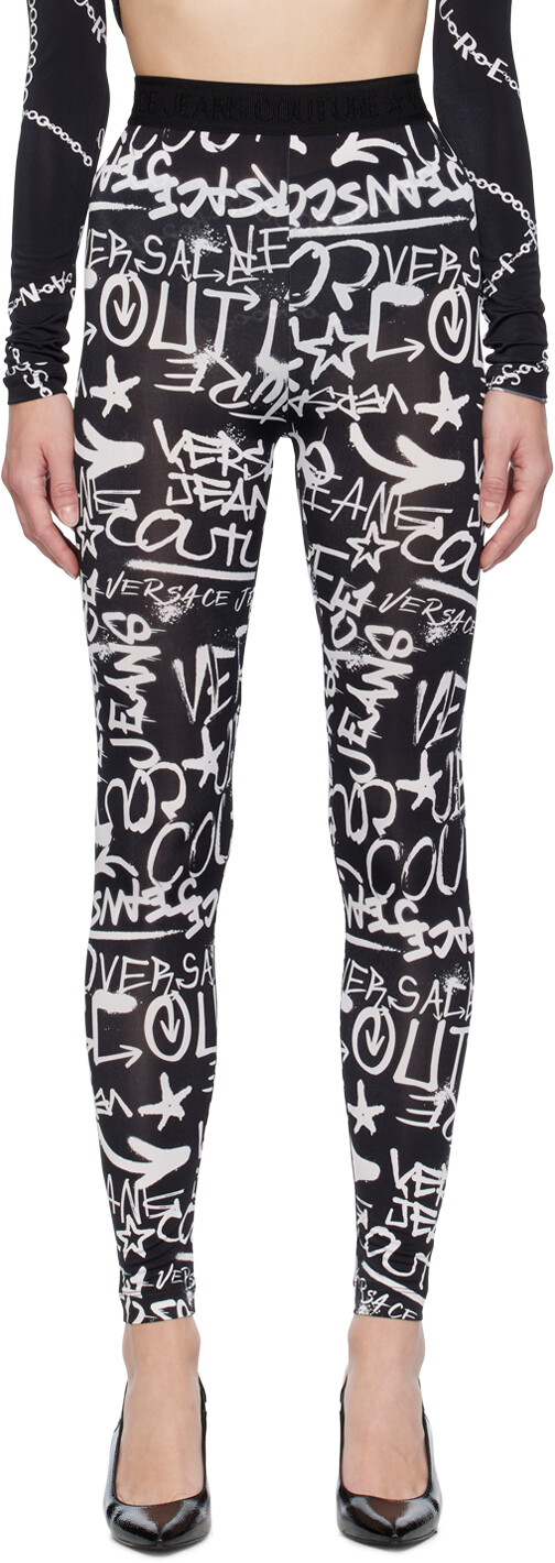 

Черные леггинсы с граффити Versace Jeans Couture