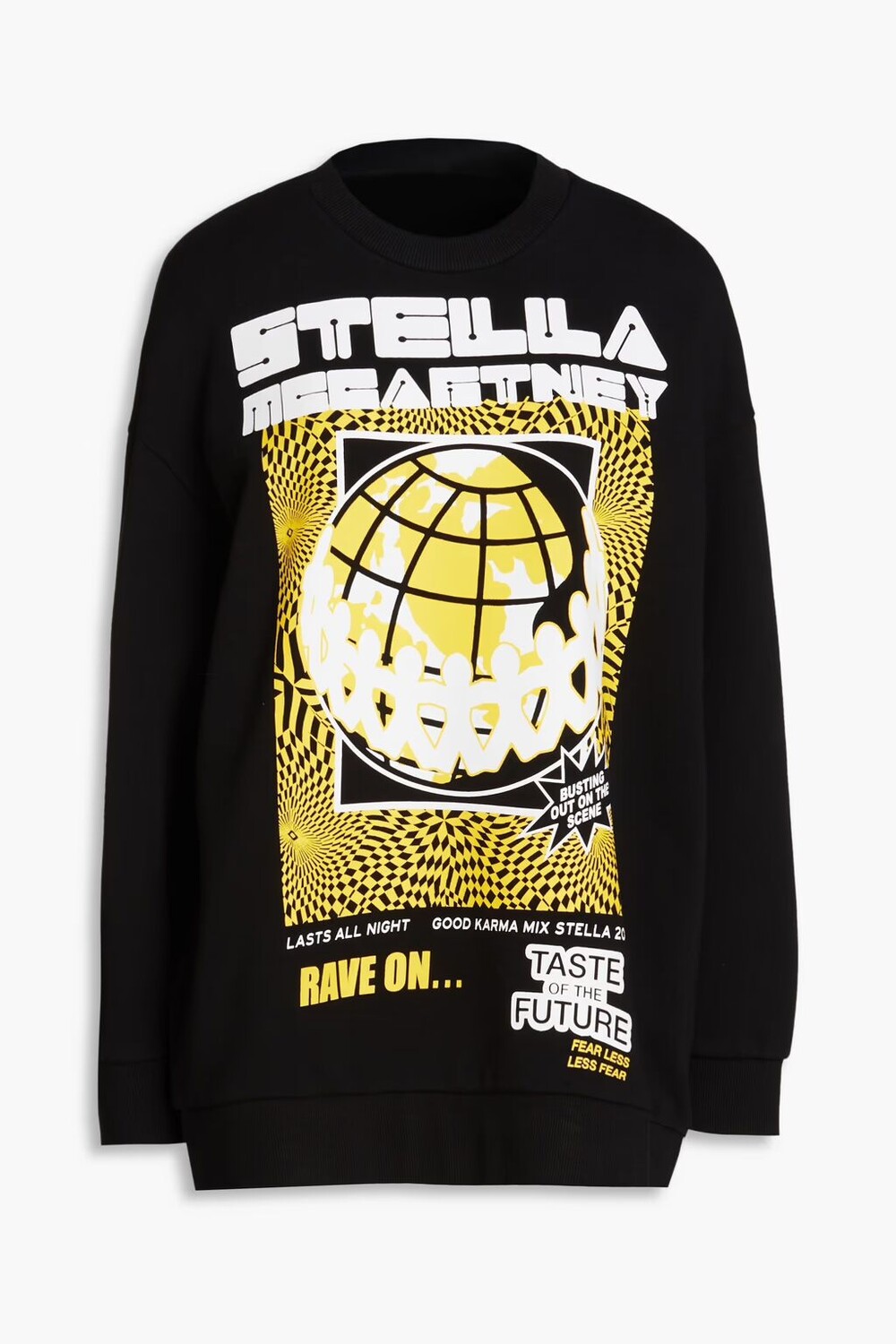 

Толстовка из хлопка и флиса с принтом Rave Stella Mccartney, черный