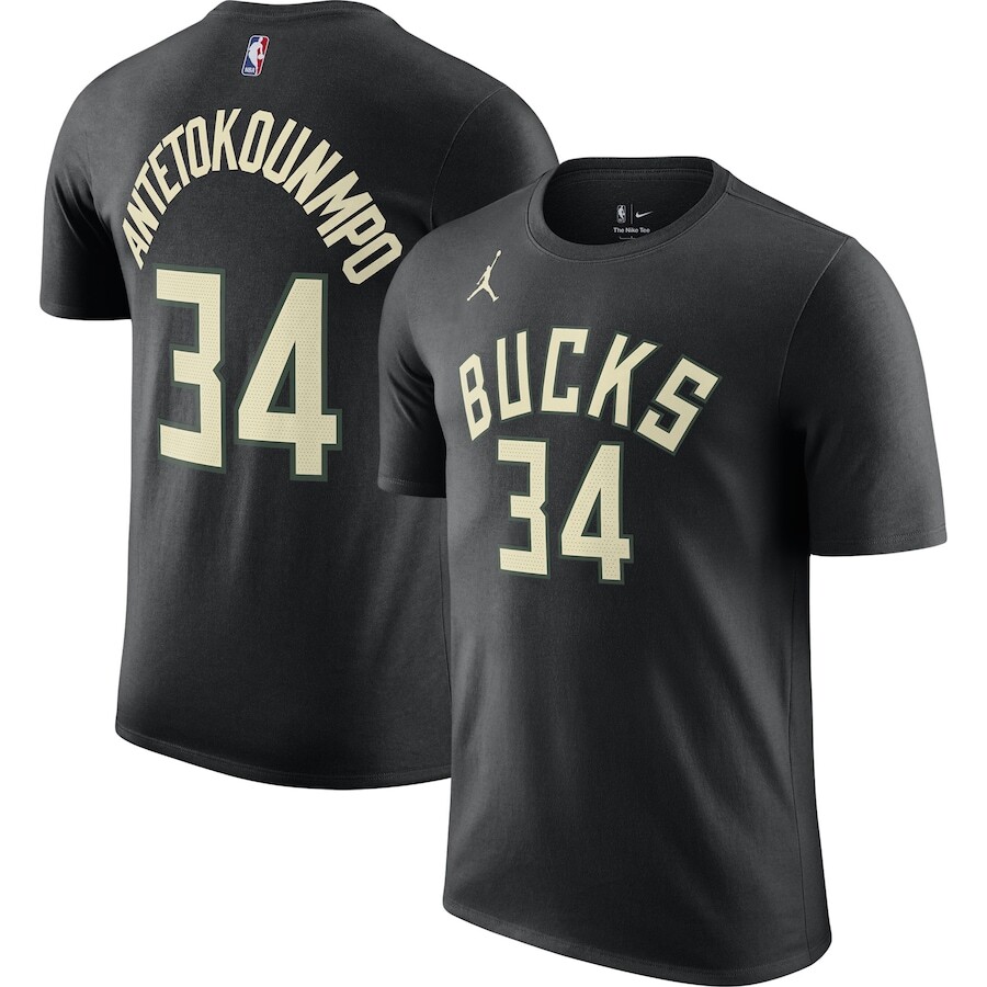 

Футболка с коротким рукавом Jordan Brand Milwaukee Bucks, черный