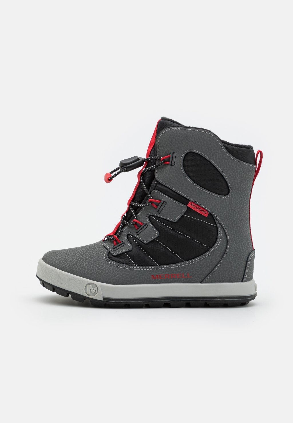 

Зимние ботинки Snow Bank 4.0 Wtrpf Unisex Merrell, цвет grey/black/red