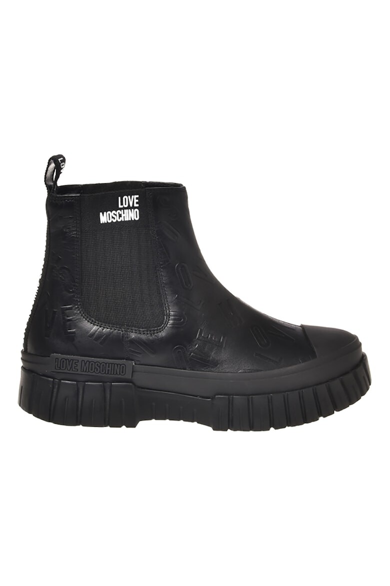 

Кожаные ботинки челси с логотипом Love Moschino, черный