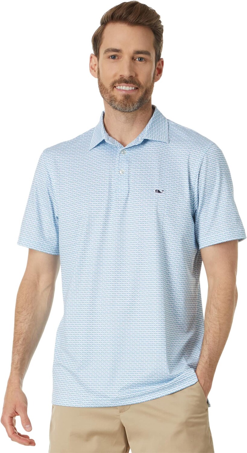 

Рубашка-поло Printed Sankaty Polo Vineyard Vines, цвет Bonefish/White Cap