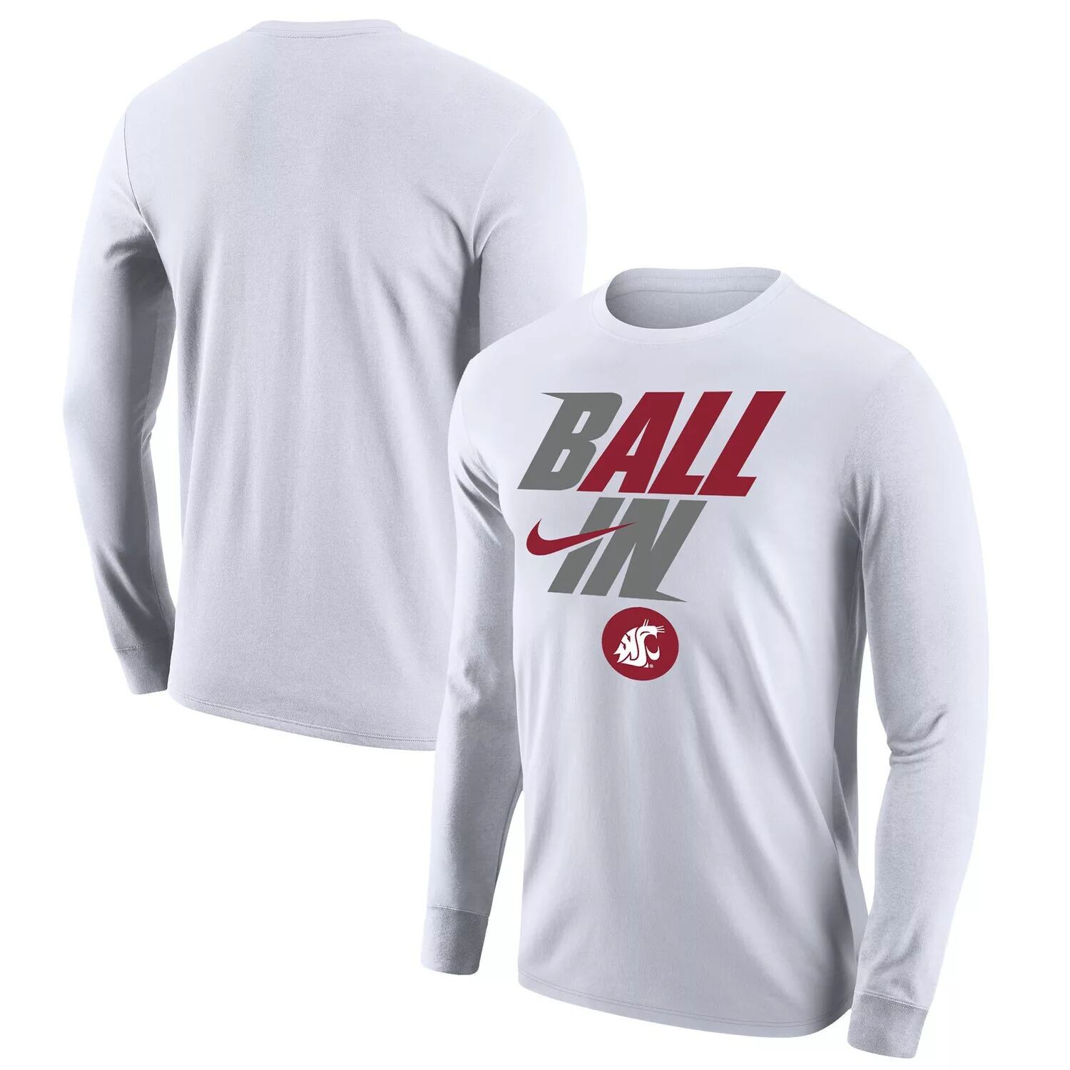 

Мужская белая футболка с длинным рукавом Nike Washington State Cougars Legend Bench