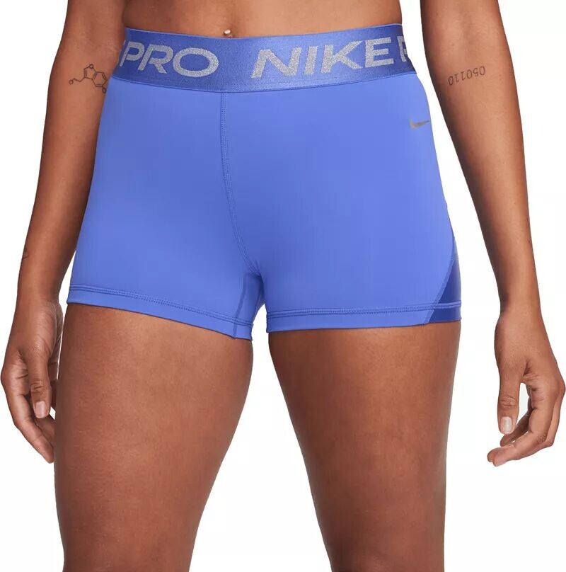 

Женские шорты Nike Pro 3 дюйма со средней посадкой, голубой