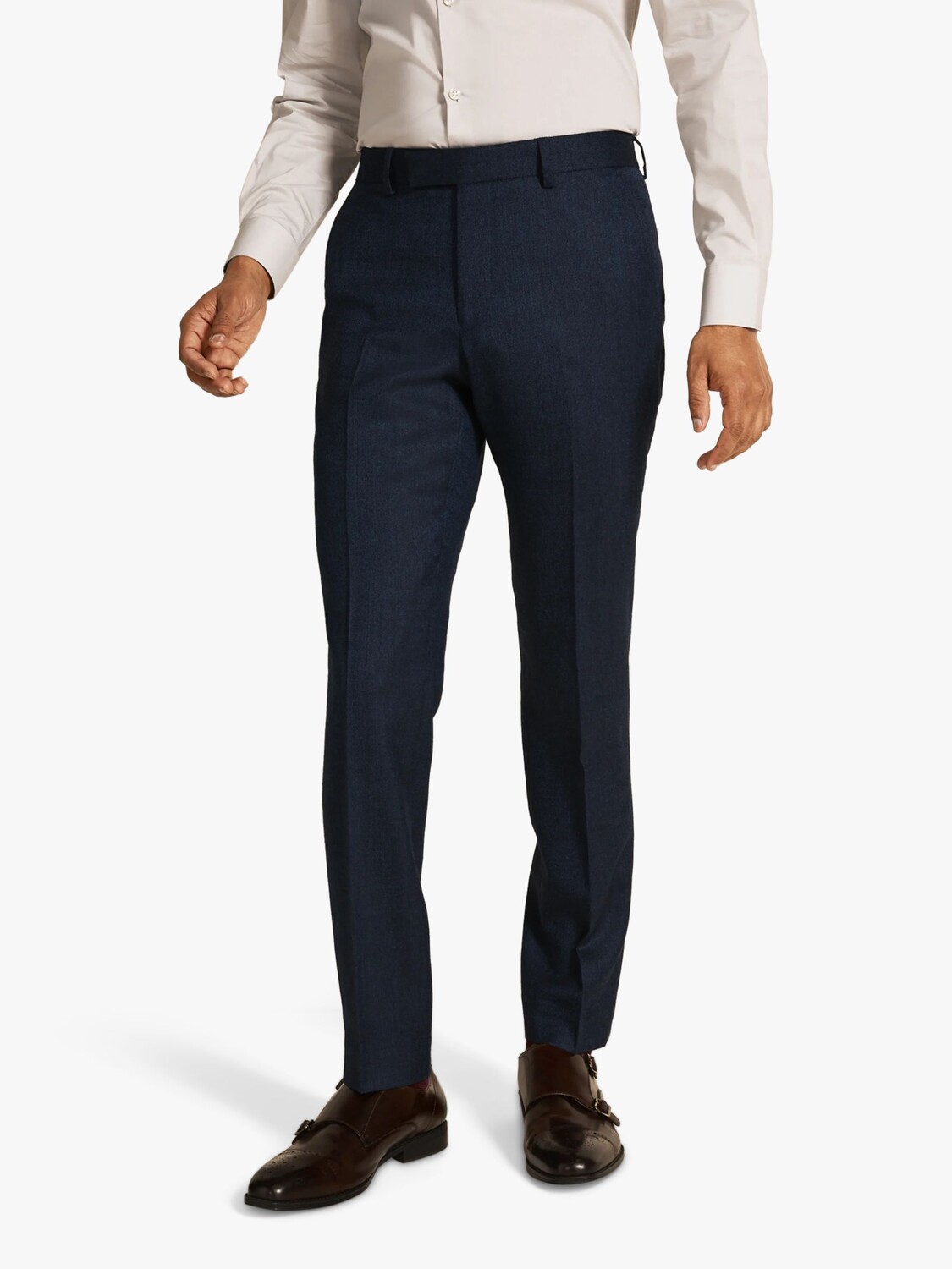 

Брюки узкого кроя из перекрученной шерсти Moss London, синие, Синий