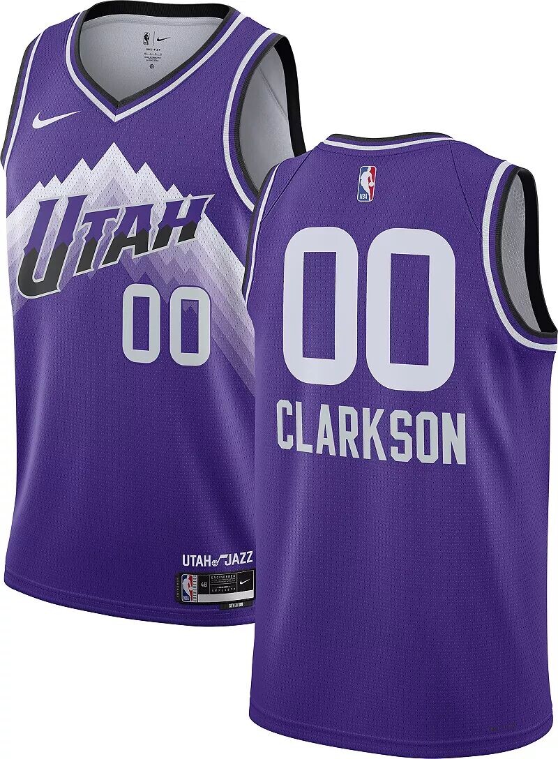 

Мужская майка Nike City Edition Utah Jazz Jordan Clarkson #00 Purple Swingman 2023-24 гг.