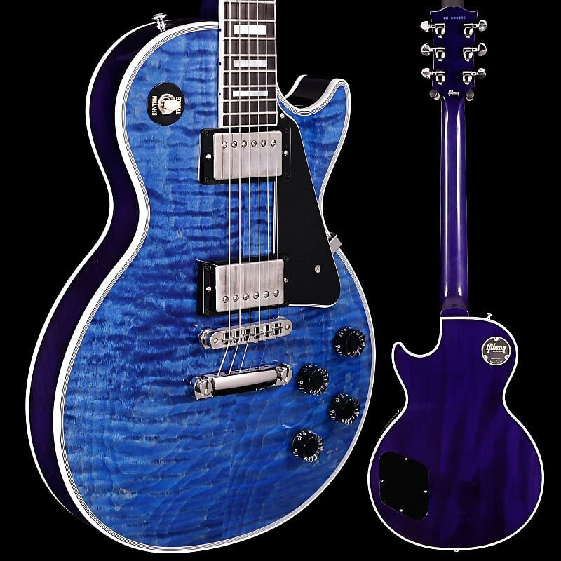 

Электрогитара Gibson Les Paul Custom Figured, HAND SELECTED TOP, Translucent Blue Gloss 9lbs 13.1oz