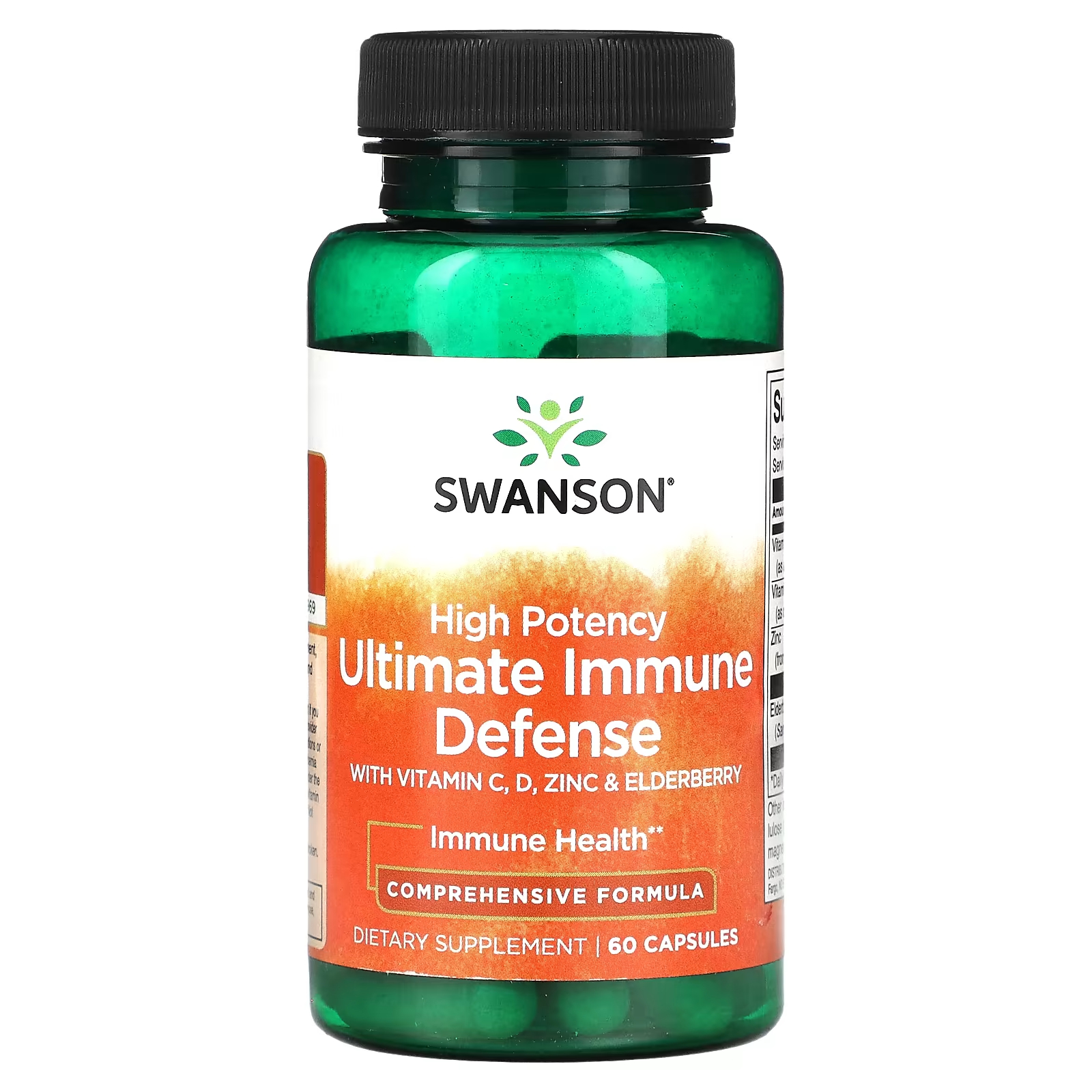 Пищевая добавка Swanson иммунная защита с C, D, цинком и бузиной, 60 капсул kos immune defense добавка для защиты иммунитета с epicor 90 капсул