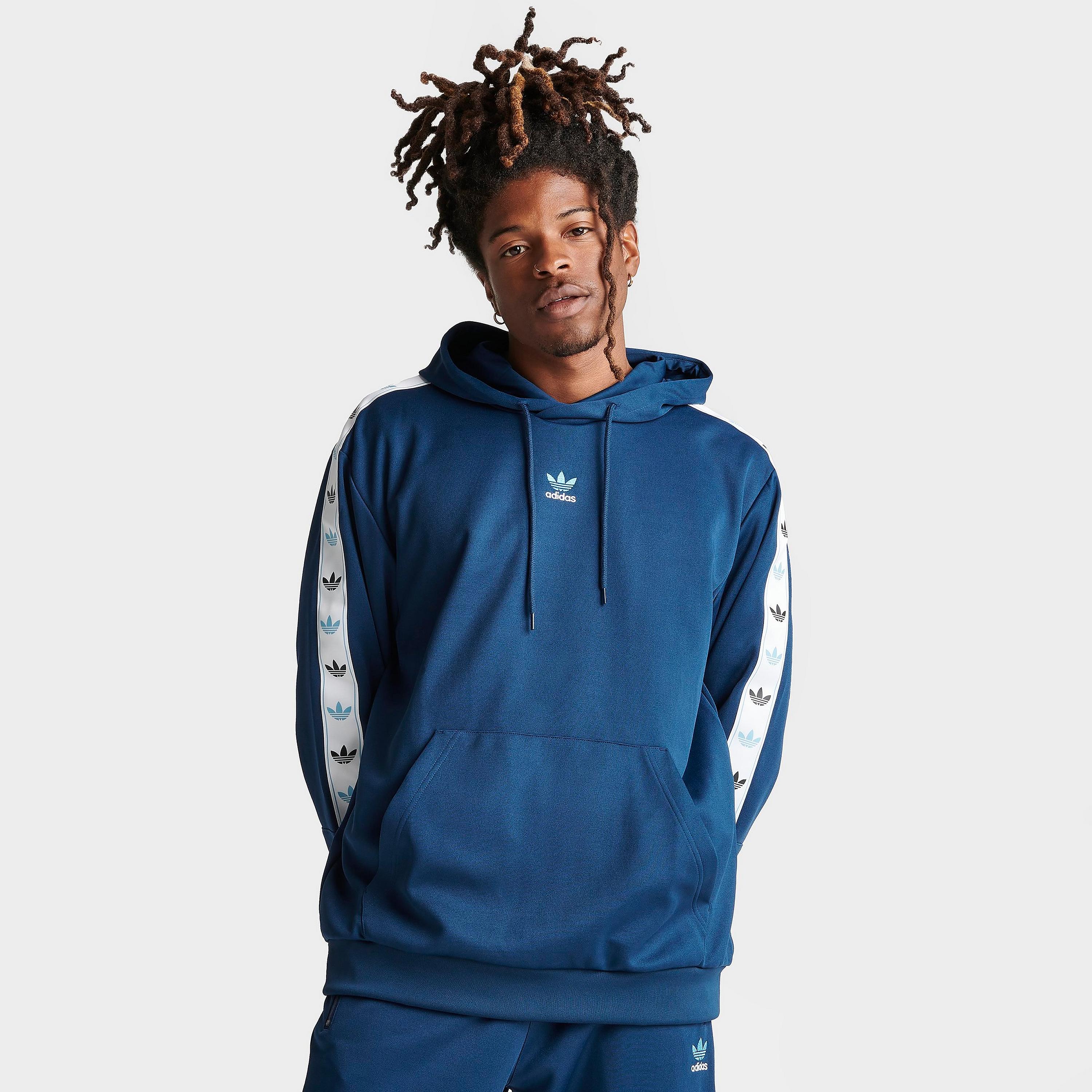 

Мужская толстовка с капюшоном adidas Originals Mono Tape Pullover, синий