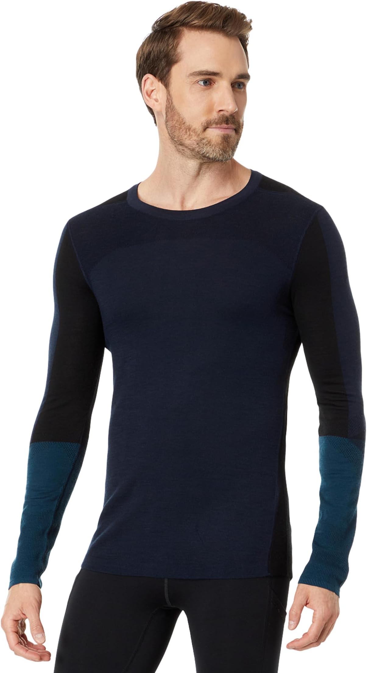 

Intraknit Merino 200 Crew Color-Block Smartwool, цвет Deep Navy/Twilight Blue