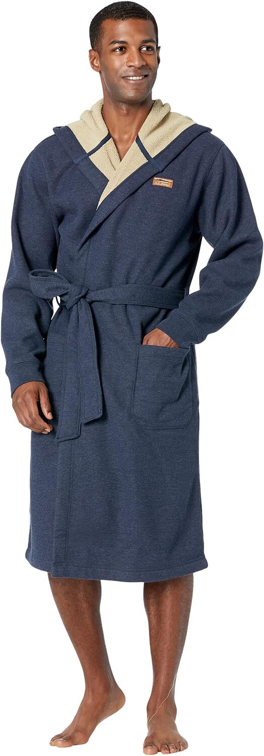 

Халат Bonded Waffle Lined Robe Regular L.L.Bean, цвет Mariner Blue