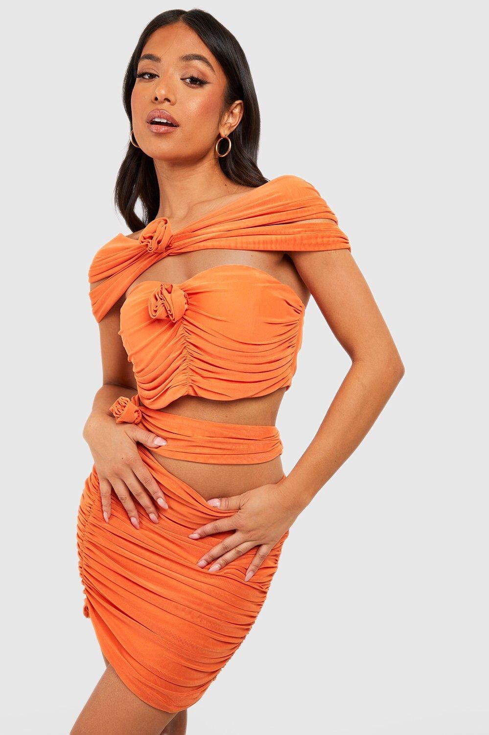 

Корсетовый топ petite rose corsage Boohoo, оранжевый