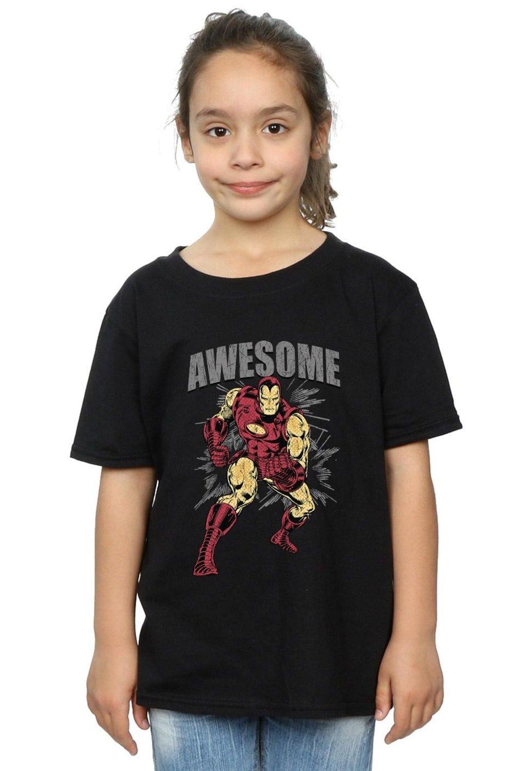 цена Хлопковая футболка Awesome Iron Man Marvel, черный