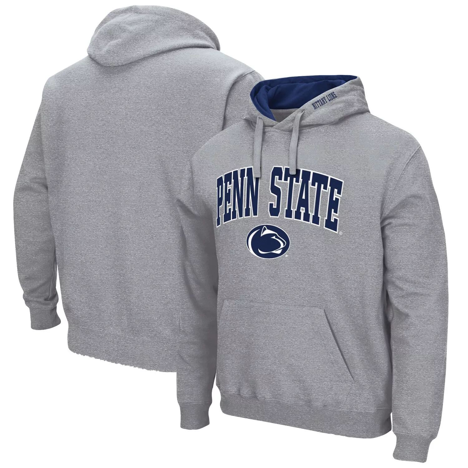 

Мужской серый пуловер с капюшоном Penn State Nittany Lions Arch & Logo 3.0 Colosseum