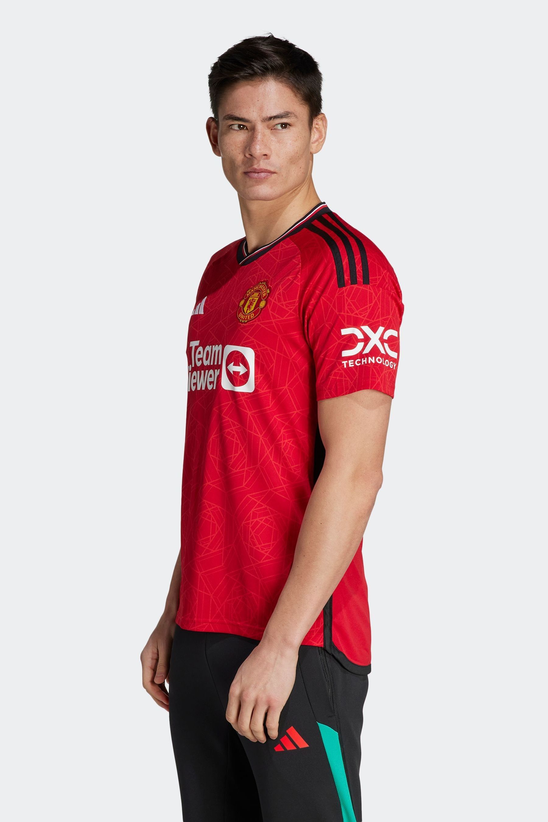Домашняя футбольная футболка Manchester United 23/24 adidas, красный футбольная футболка adidas размер l красный