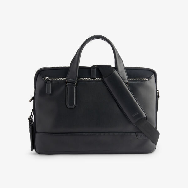 

Портфель из ткани и кожи платана Tumi, черный