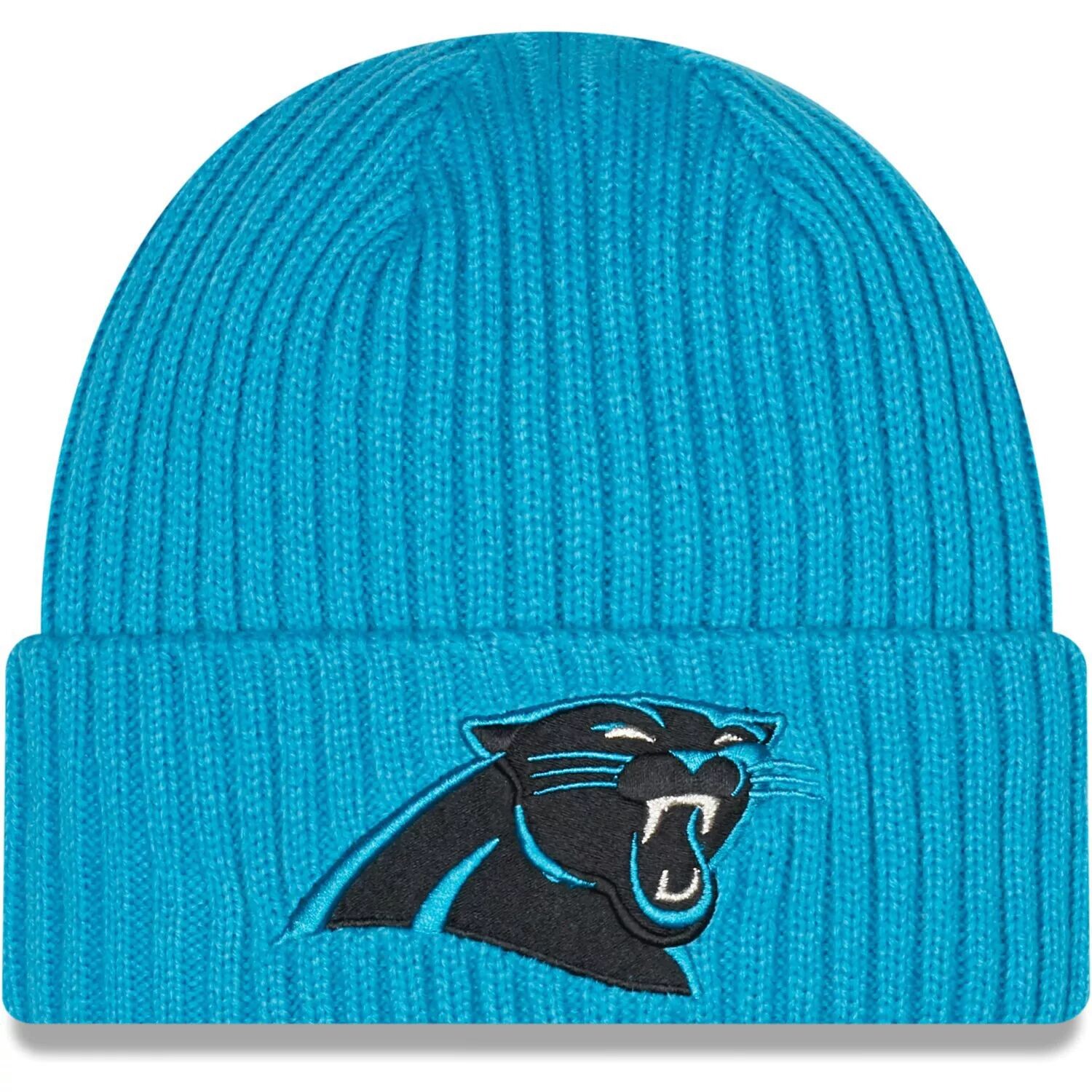 

Мужская классическая вязаная шапка с манжетами New Era Blue Carolina Panthers Core