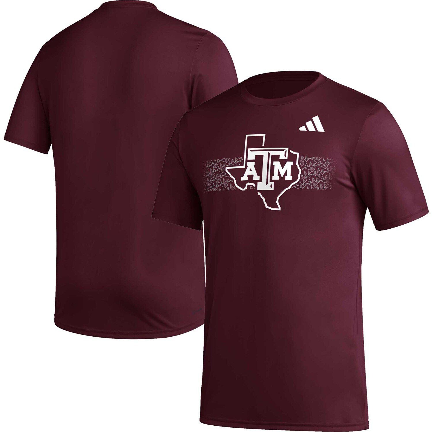 

Мужская темно-бордовая футболка Texas A&M Aggies Pregame AEROREADY adidas, Красный