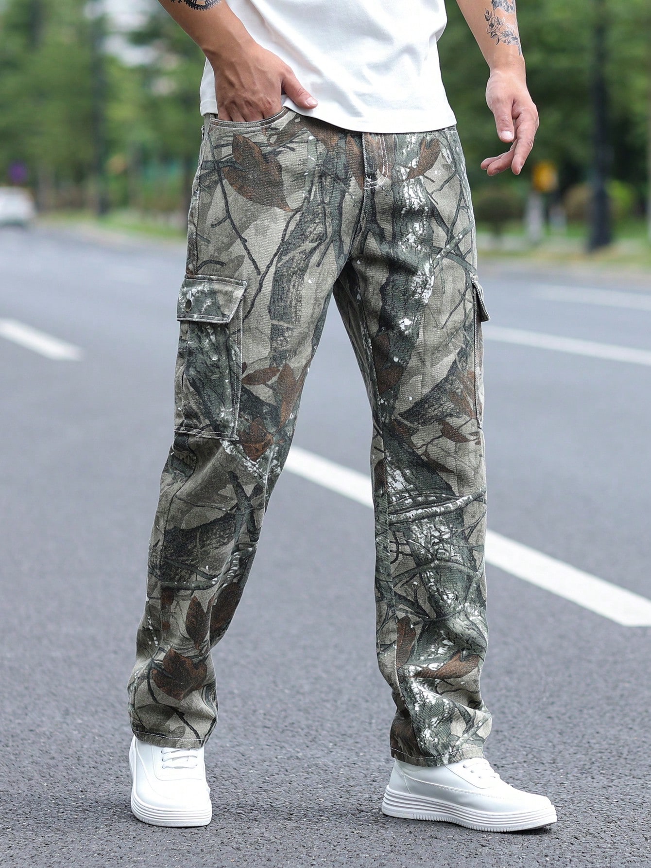 Мужские модные джинсовые брюки с принтом Manfinity LEGND, длинные модели, многоцветный