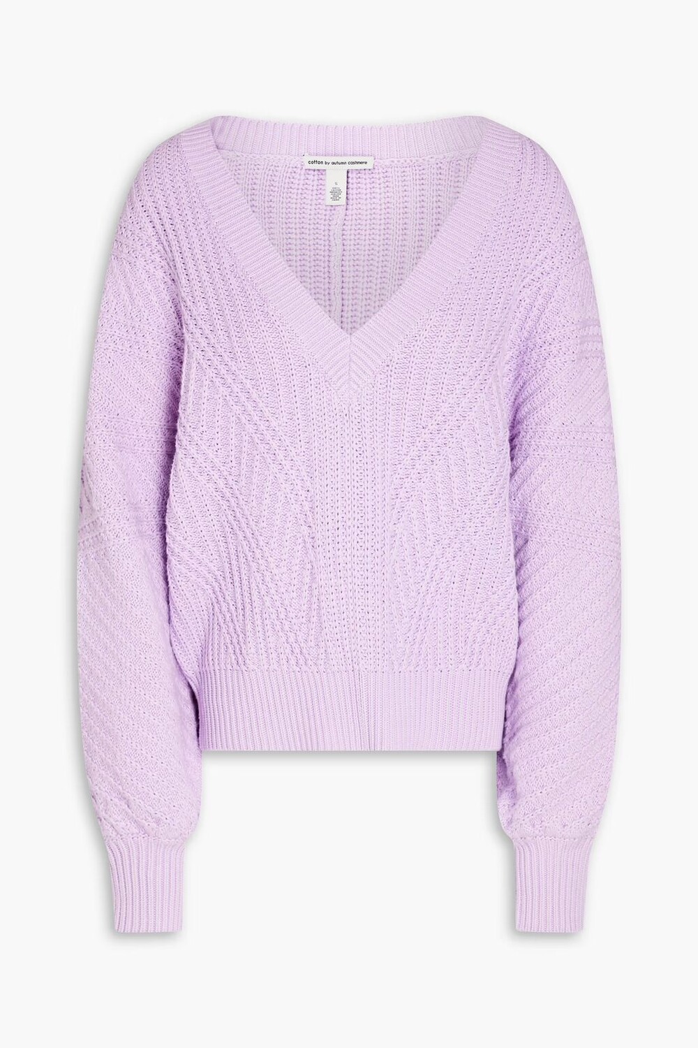 

Свитер из хлопка в рубчик Cotton By Autumn Cashmere, сирень