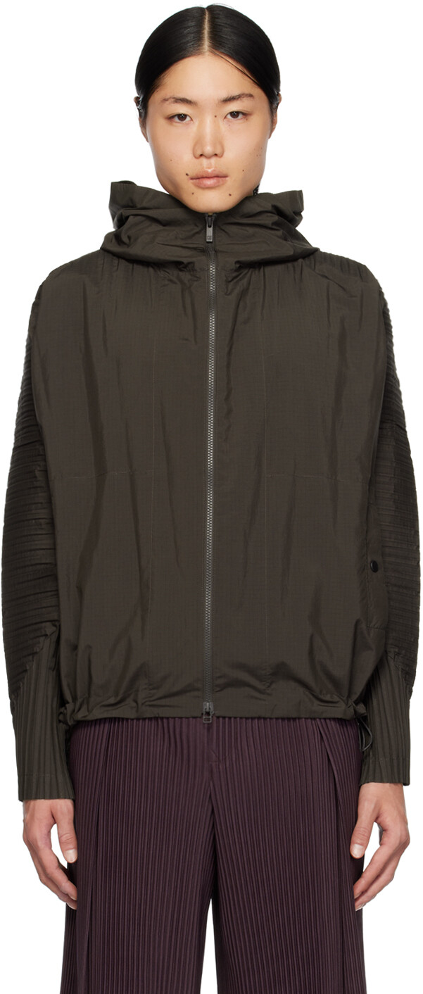 

Коричневая куртка-каскад Homme Plisse Issey Miyake