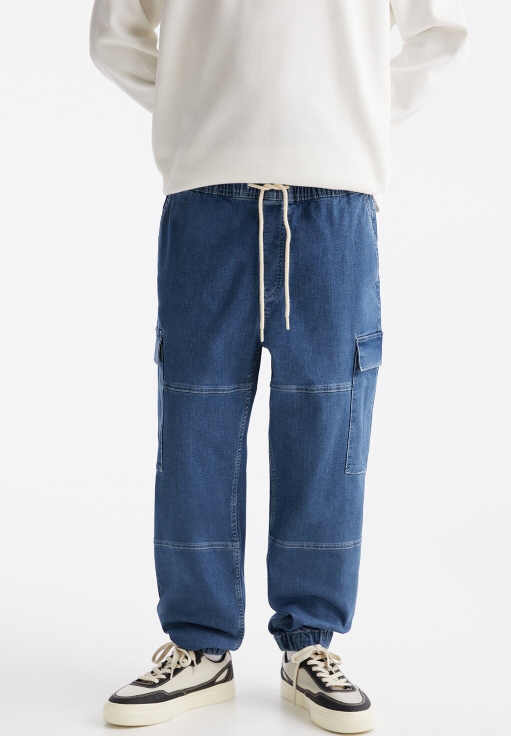 

Джинсы свободного кроя JOGGER PULL&BEAR, цвет blue denim
