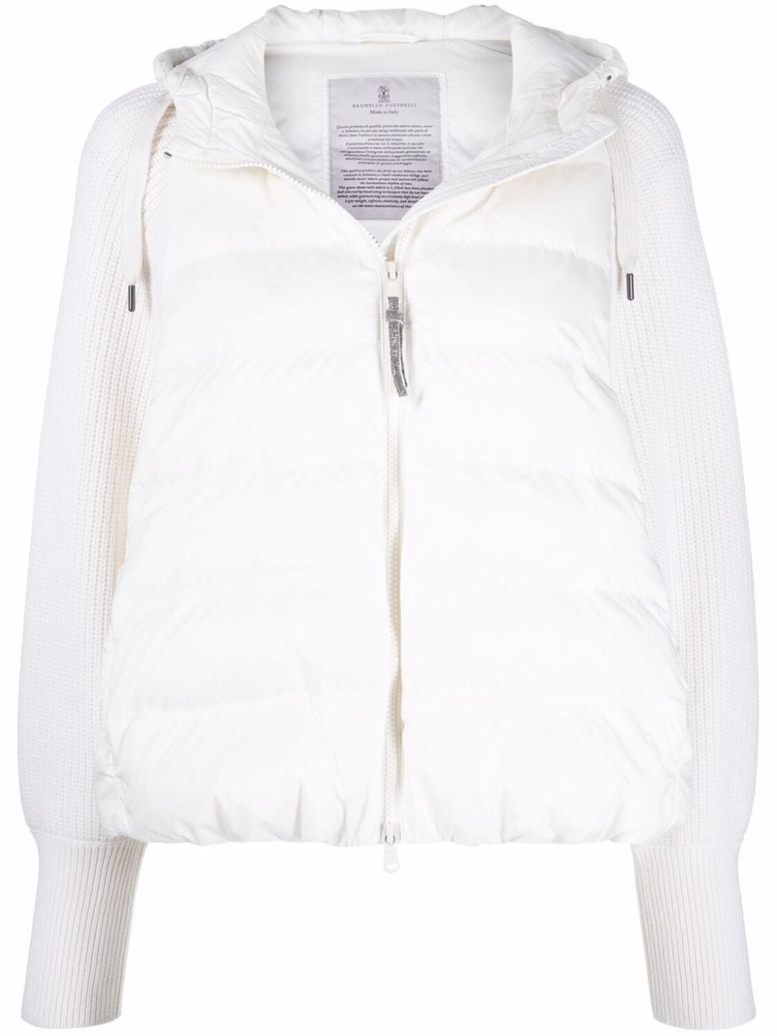 

Brunello Cucinelli пуховик с капюшоном, белый