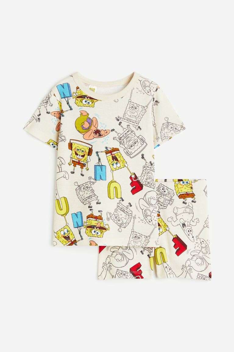 

Пижамный комплект H&M SpongeBob SquarePants Cotton, 2 предмета, кремовый