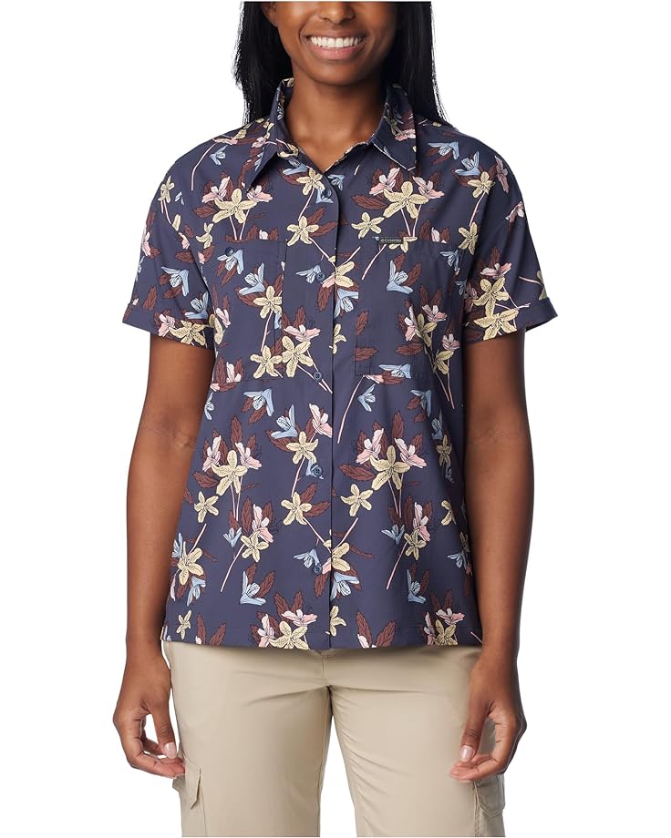 Рубашка Columbia Silver Ridge Utility Short Sleeve, цвет Nocturnal Tiger Lilies