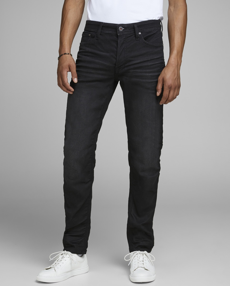 цена Мужские зауженные черные джинсы Mike 697 Jack & Jones, черный