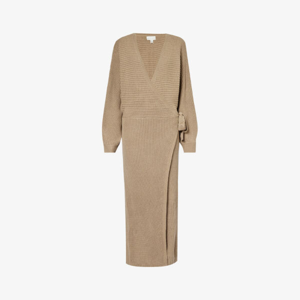 

Трикотажное платье макси Aidan с V-образным вырезом Pretty Lavish, коричневый
