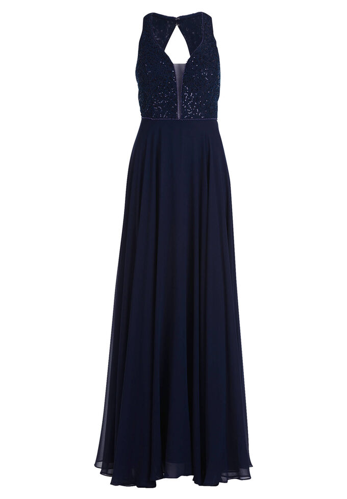 Вечернее платье с пайетками Vera Mont, синий