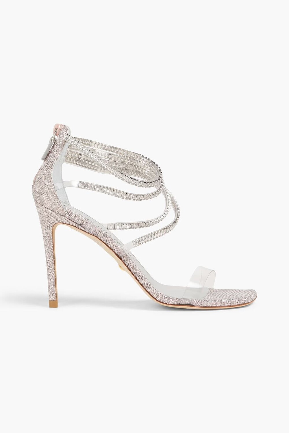 

Босоножки Super Glam 100 из ПВХ с декором и ламе Stuart Weitzman, розовый