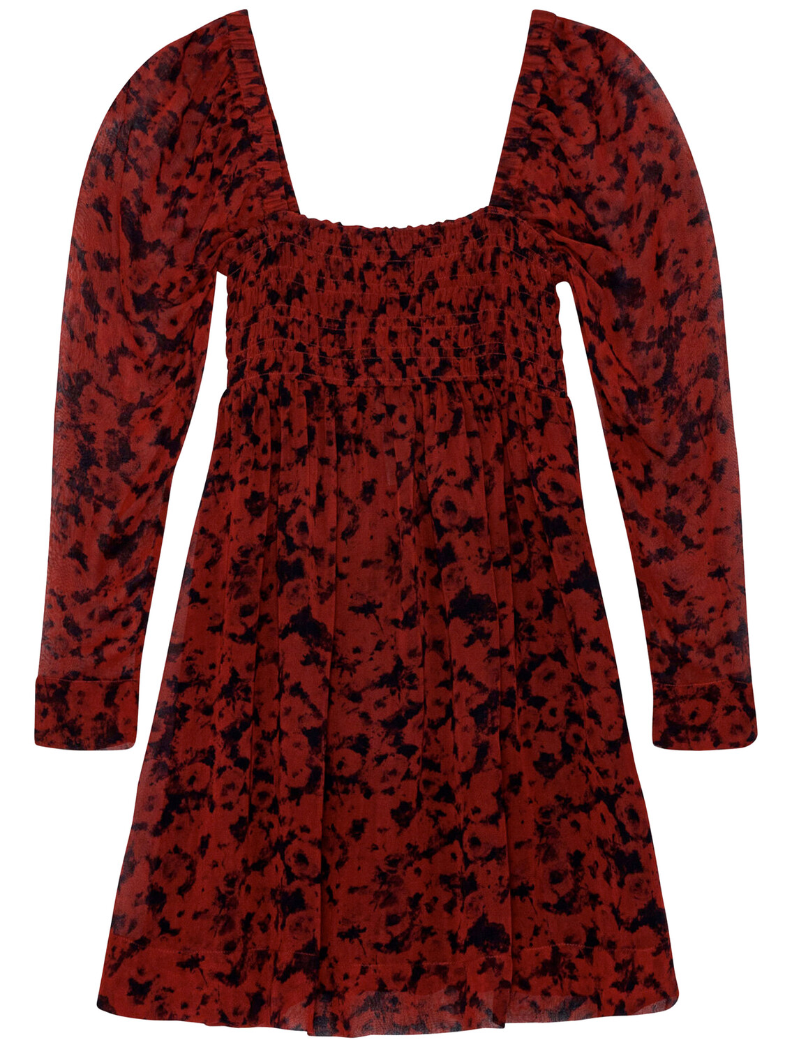 

Платье Ganni Georgette mini, красный