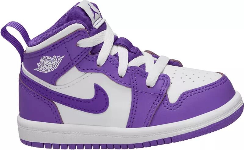

Баскетбольные кроссовки Jordan Toddler Air Jordan 1 Mid, фиолетовый/белый