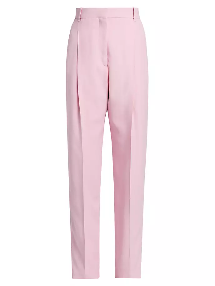 

Брюки из крепа Leaf со складками Alexander Mcqueen, цвет pale pink