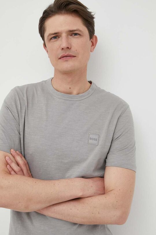 

Хлопковая футболка BOSS BOSS CASUAL Boss, серый