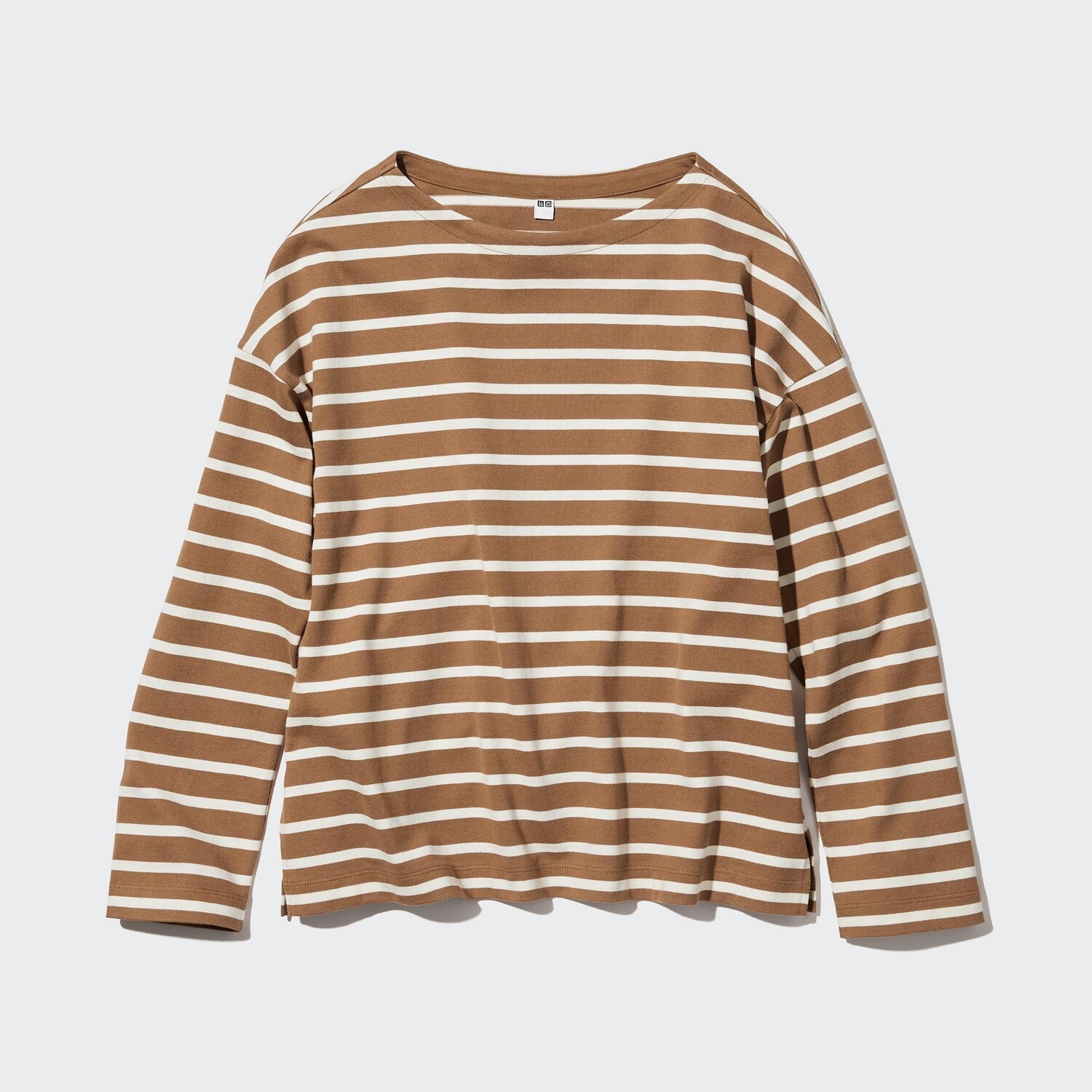 

Футболка в полоску с длинными рукавами UNIQLO, коричневый