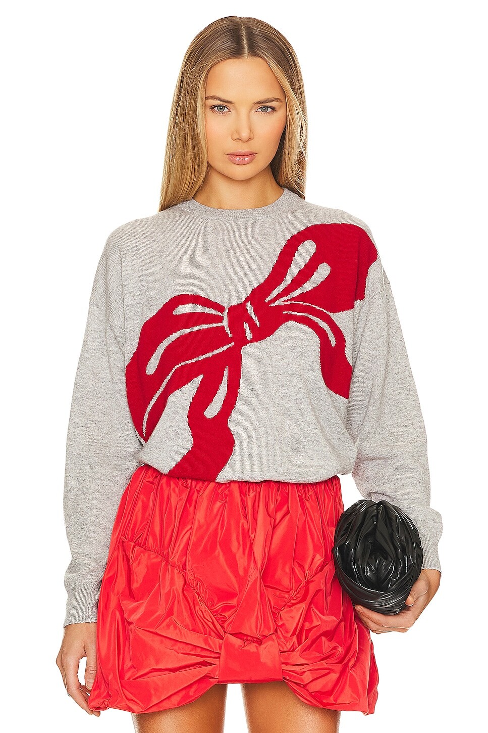 

Свитер Vivetta Cashmere Blend With Bow, цвет Grey And Red