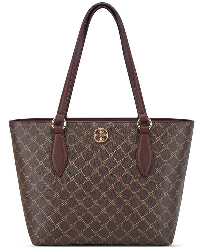 

Большая сумка-тоут Kyelle Nine West, цвет Brown Logo, Merlot