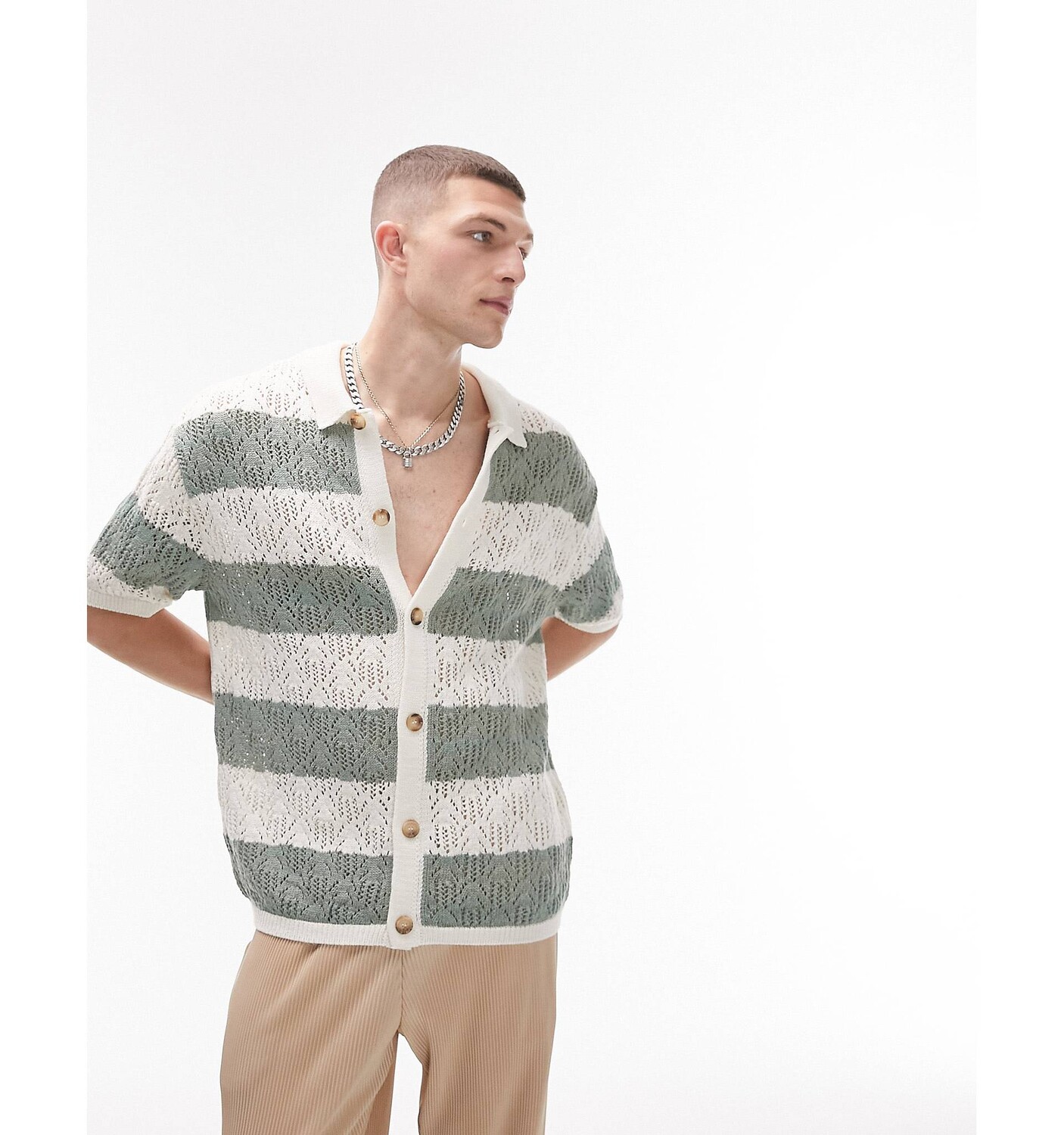 

Рубашка цвета шалфея Topman, Серый