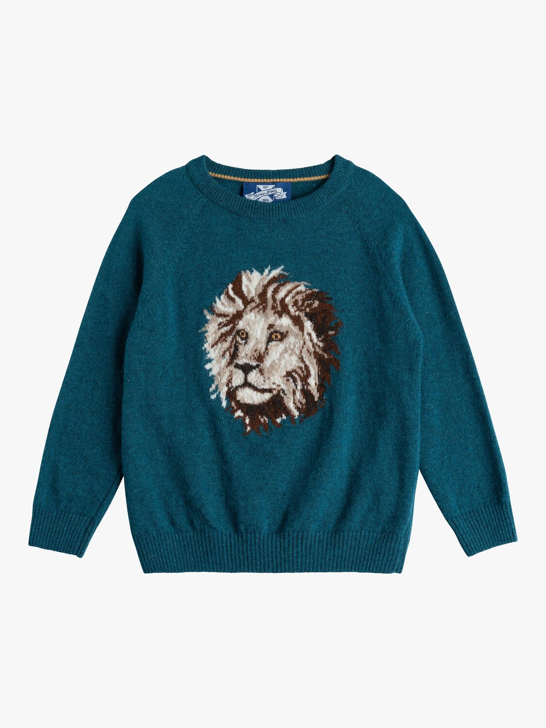

Детский джемпер Augustus Lion из смесовой шерсти Trotters, синий кобальт