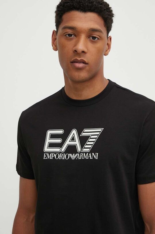 

Хлопковая футболка EA7 Emporio Armani, черный