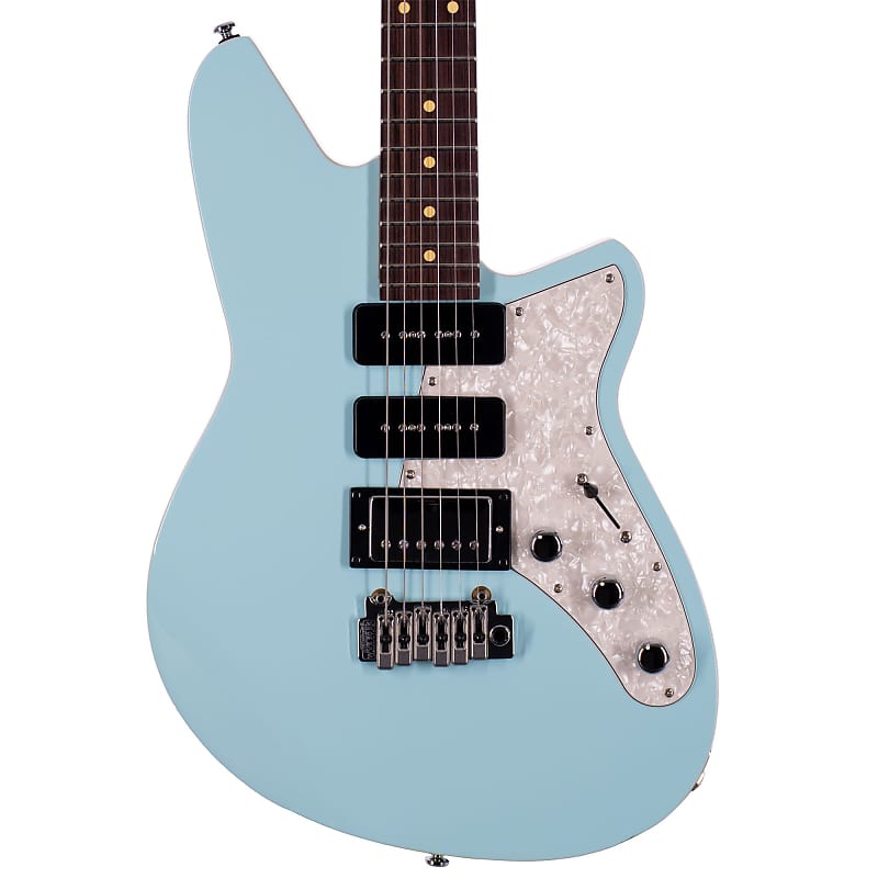 цена Электрогитара Reverend Six Gun HPP Electric Guitar With Wilkinson Tremolo, Rosewood, Chronic Blue