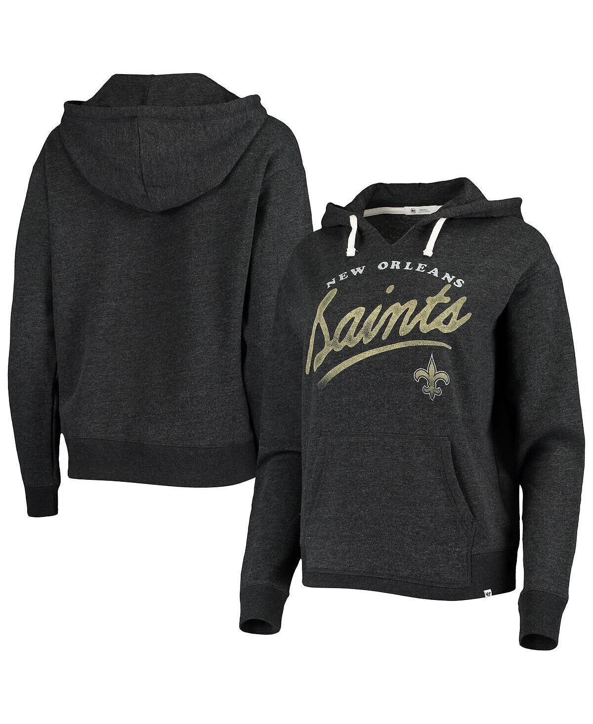 

Женская толстовка Emerson с надписью Heather Charcoal New Orleans Saints Cross Script '47 Brand