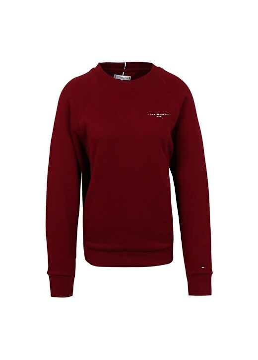 

Однотонная красная женская толстовка с круглым вырезом Tommy Hilfiger, Красный