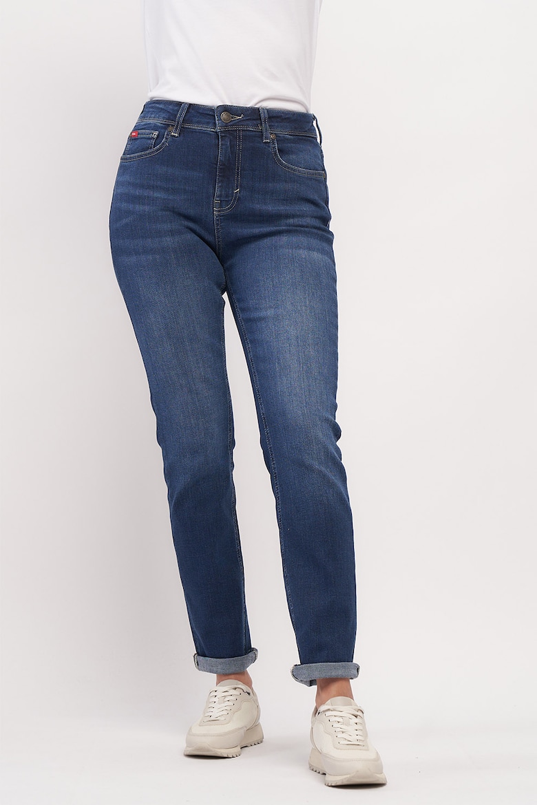 Прямые джинсы с высокой талией Lee Cooper, синий широкие джинсы с высокой талией lee cooper синий