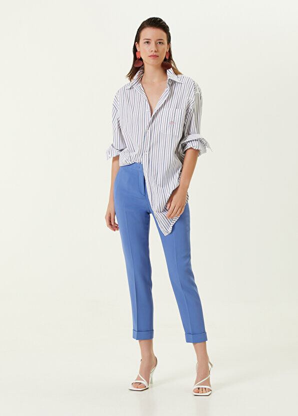 

Синие двубортные брюки Etro, Синий